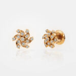 Swirl Beam Diamond Earrings - 22k Jewellery