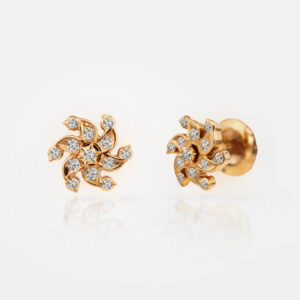 Swirl Beam Diamond Earrings - 22k Jewellery