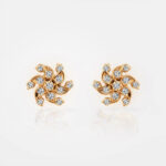 Swirl Beam Diamond Earrings - 22k Jewellery