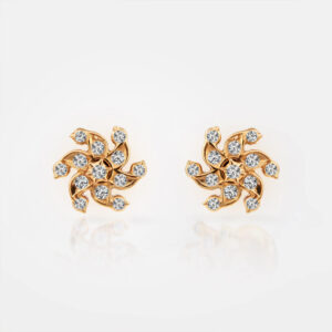 Swirl Beam Diamond Earrings - 22k Jewellery