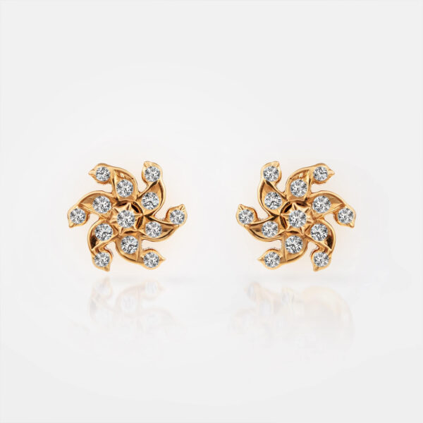 Swirl Beam Diamond Earrings - 22k Jewellery