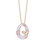 Graceful Circle Bloom Diamond Pendant with Chain 18K Pendant