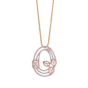 Graceful Circle Bloom Diamond Pendant with Chain