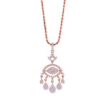 Sparkle Eye Diamond Pendant with Chain - 18K Jewellery