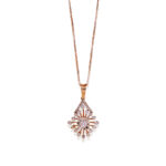Floral Radiance Diamond Pendant with Chain - 18K Jewellery