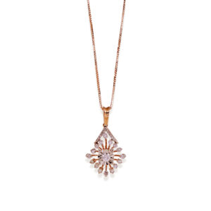 Floral Radiance Diamond Pendant with Chain