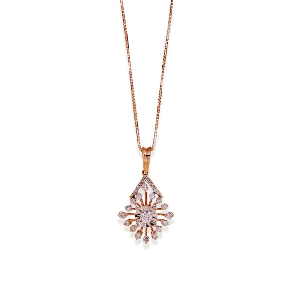 Floral Radiance Diamond Pendant with Chain