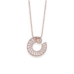 Diamond Curl Pendant with Chain - 18K Jewellery