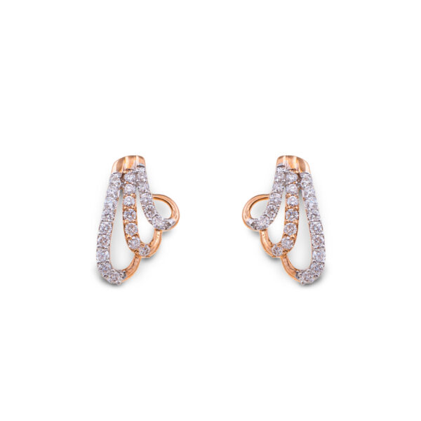 Curvy Charm Diamond Earrings - 18K Jewellery