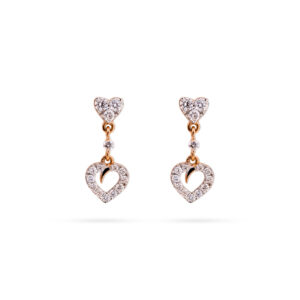 Heart Drop Diamond Earrings - 18K Jewellery