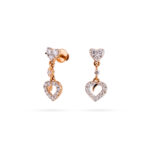 Heart Drop Diamond Earrings - 18K Jewellery