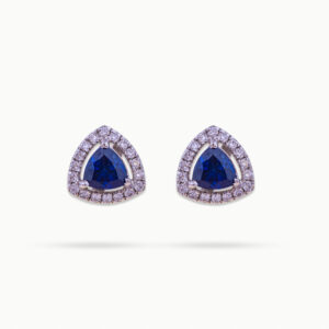 Blue Stone Diamond Earrings