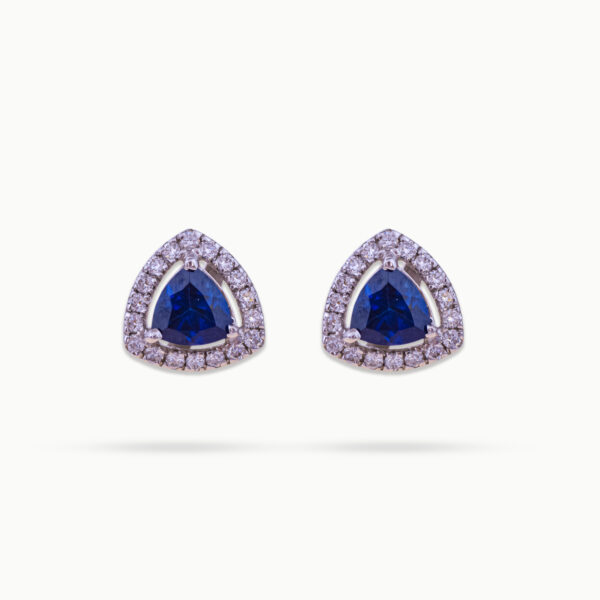Blue Stone Diamond Earrings