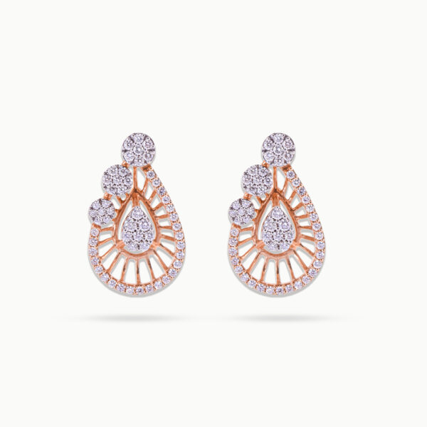 Pearl Flame Diamond Earrings