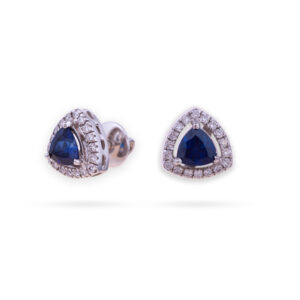Blue Stone Diamond Earrings