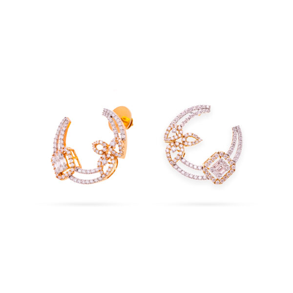 Graceful Circle Bloom Diamond Earrings
