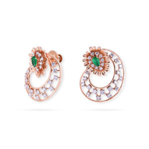 Flora Mesh Circle Diamond Earrings