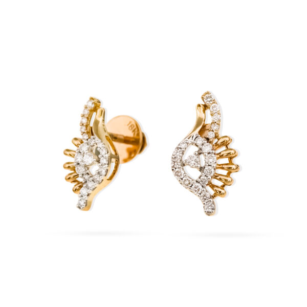 Peacock Light Diamond Earrings - 18K Jewellery