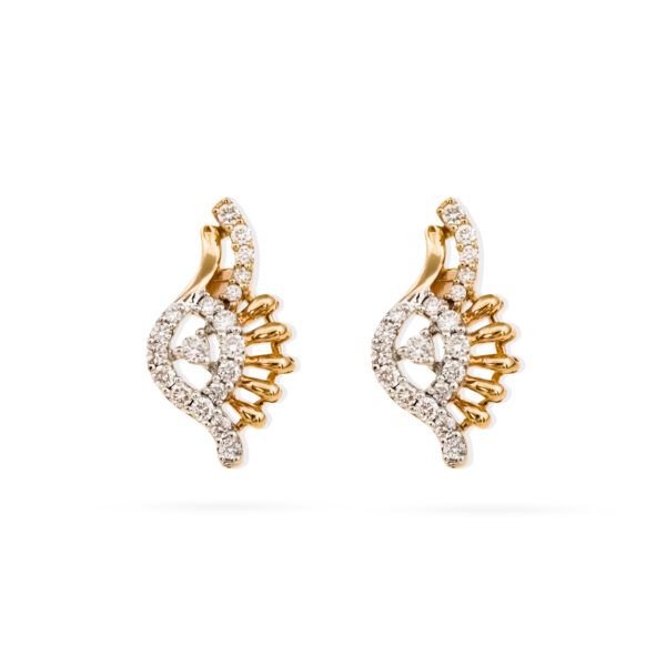 Peacock Light Diamond Earrings - 18K Jewellery