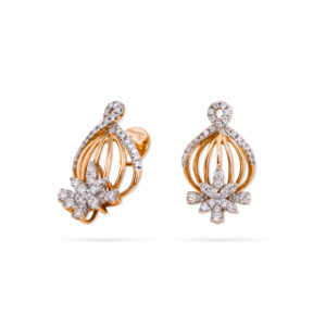 Gold Cage Diamond Earrings - 18K Jewellery