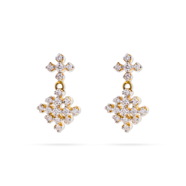 Crystal Drop Diamond Earrings - 18K Jewellery