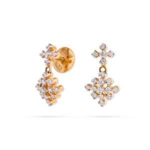 Crystal Drop Diamond Earrings - 18K Jewellery