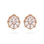Glitter Leaf Diamond Earrings - 18K Jewellery