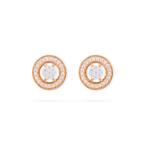 Crown Circle Diamond Earrings
