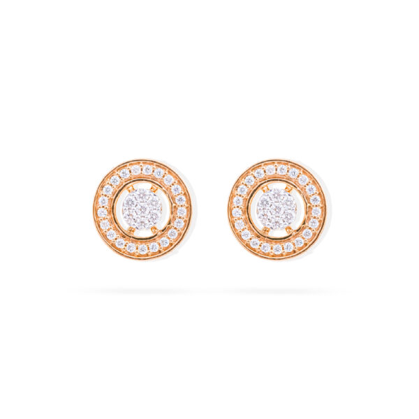 Crown Circle Diamond Earrings