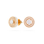 Crown Circle Diamond Earrings