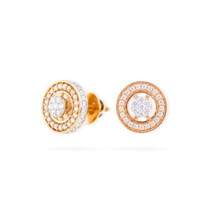 Crown Circle Diamond Earrings