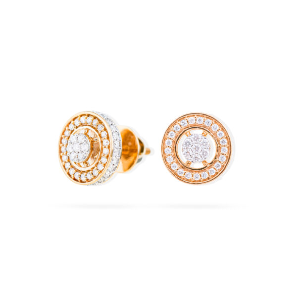 Crown Circle Diamond Earrings