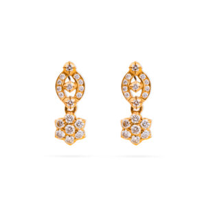 Floral Drop Diamond Earrings