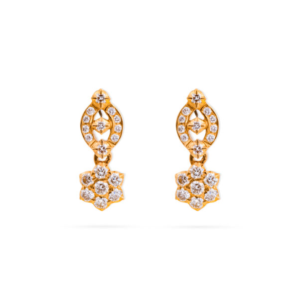 Floral Drop Diamond Earrings
