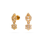 Floral Drop Diamond Earrings