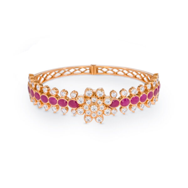 Eternal Bloom Diamond Bangles - 22K Jewellery