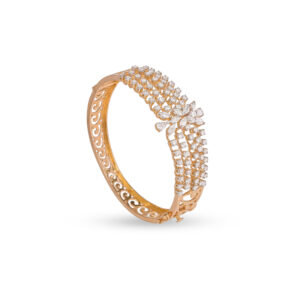 Floral Cascade Diamond Kangan - 18K Jewellery