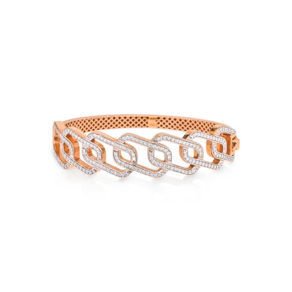 Glamour Link Diamond Kangan - 18K Jewellery