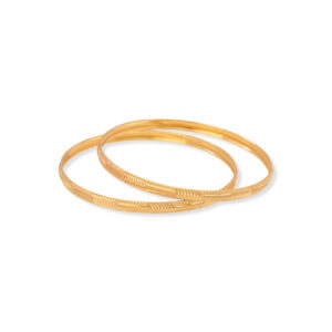 Antique Charm Gold Bangles - 22K Jewellery