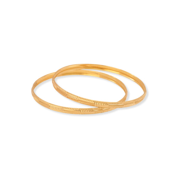 Antique Charm Gold Bangles - 22K Jewellery