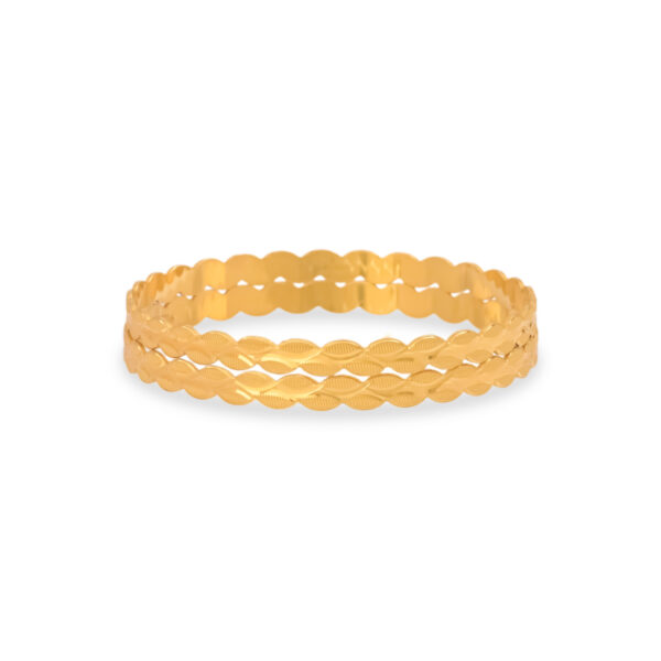 Serene Swirl Gold Bangles - 22K Jewellery