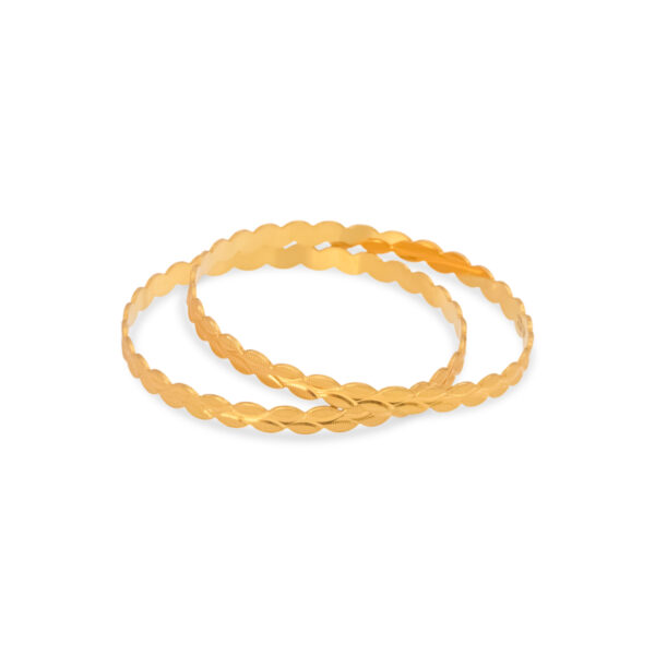 Serene Swirl Gold Bangles - 22K Jewellery