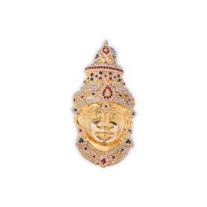 Sri Laxmi Gold Polish Face Wall Hanging -925 Sterling Silver