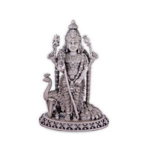 Lord Murugan Antique Silver Idol - 925 Sterling Silver