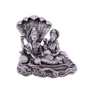 Laxmi Vishnu Silver Statue - 925 Sterling Silver