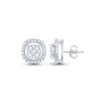 Shimmering Frame Diamond Studs - 18K Jewellery
