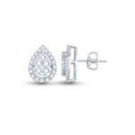 Elegant Pear Diamond Earwear - 18K Jewellery