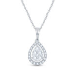 Elegant Pear Diamond Pendant - 18K Jewellery
