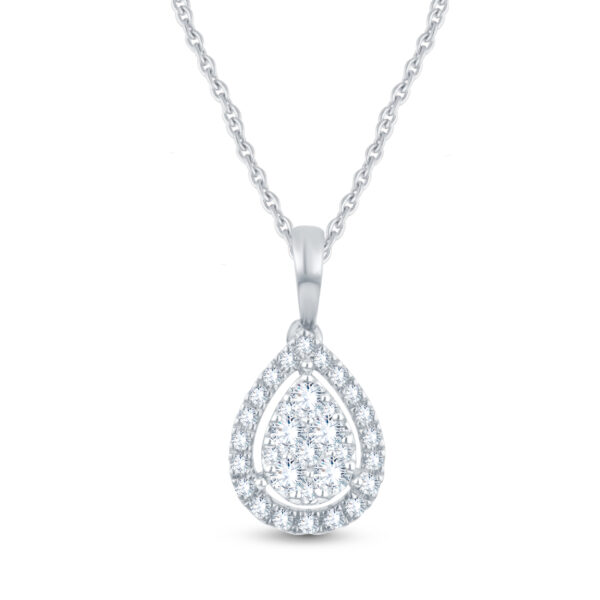 Elegant Pear Diamond Pendant - 18K Jewellery