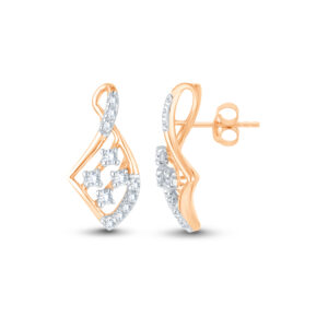 Diamond Petal Drops Studs - 18K Jewellery